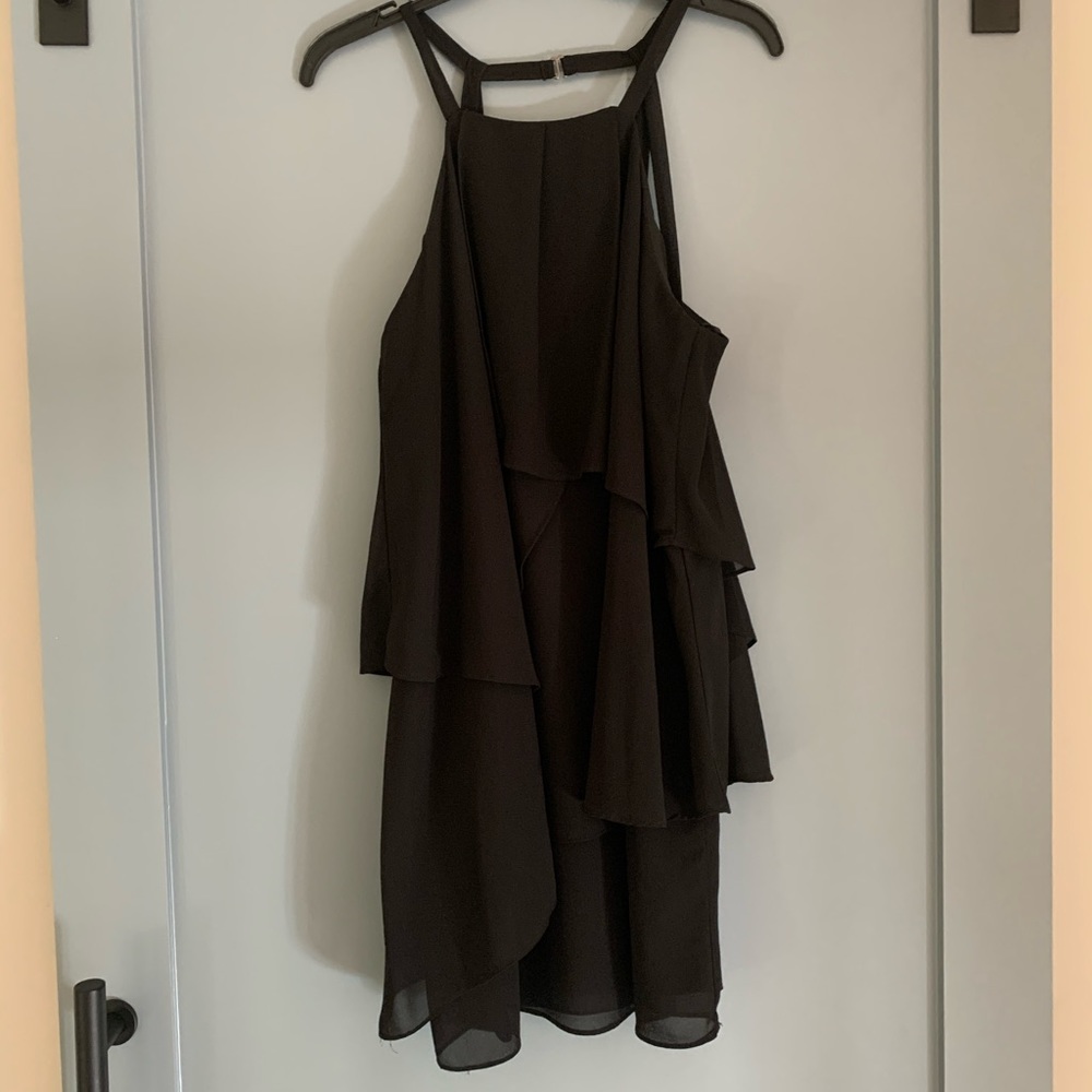 Fabrik Black Halter Style Open Back Dress